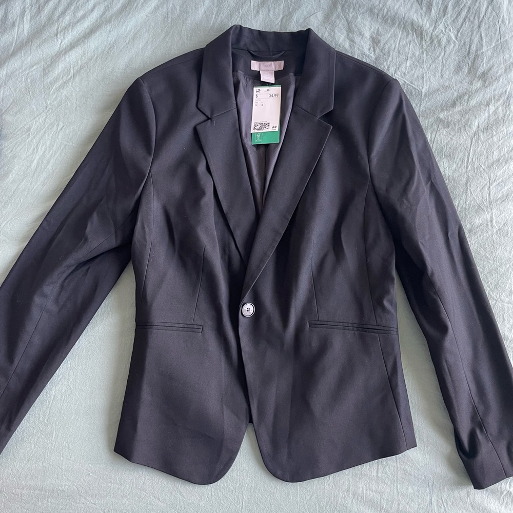 Black padded blazer, Large, H&M, NEW